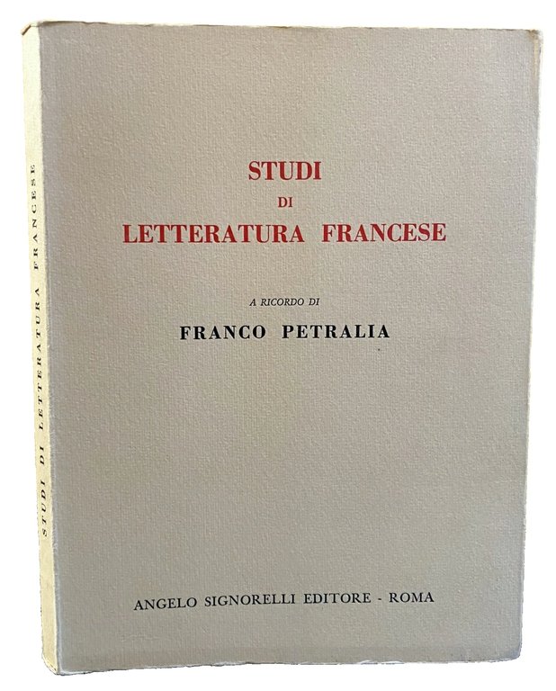 STUDI DI LETTERATURA FRANCESE A RICORDO DI FRANCO PETRALIA | Immagine Gallery 2