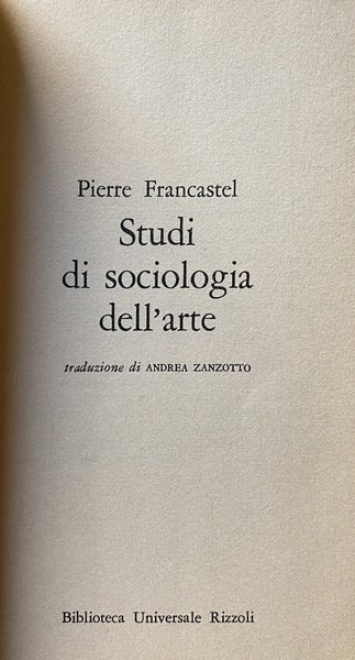 STUDI DI SOCIOLOGIA DELL'ARTE. LO SPAZIO FIGURATIVO DA PIERO DELLA …