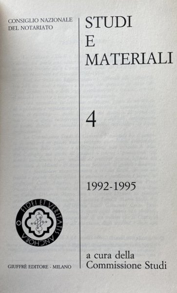 STUDI E MATERIALI VOLUME IV-4. (1992-1995). A CURA DELLA COMMISSIONE …
