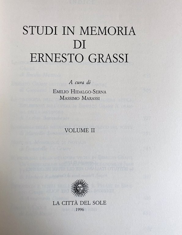STUDI IN MEMORIA DI ERNESTO GRASSI (VOLUMI 1-2). Convegno internazionale, … | Immagine Gallery 14