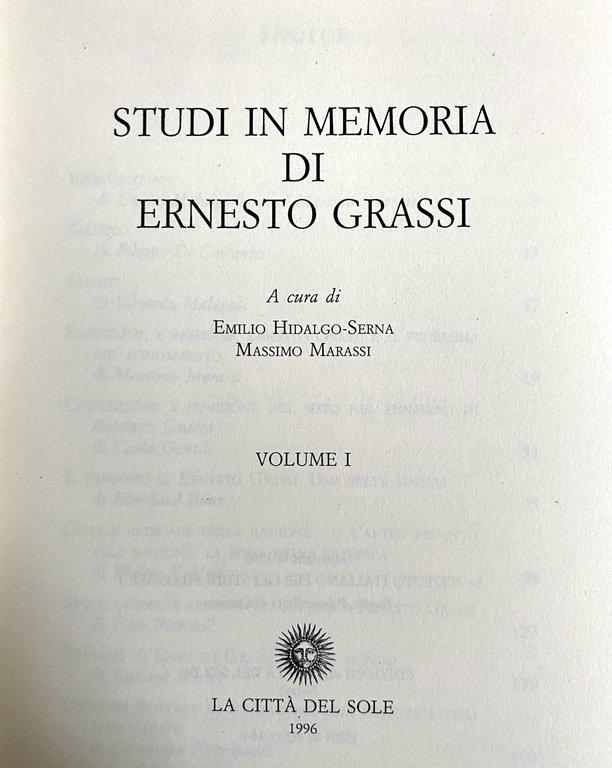 STUDI IN MEMORIA DI ERNESTO GRASSI (VOLUMI 1-2). Convegno internazionale, … | Immagine Gallery 8