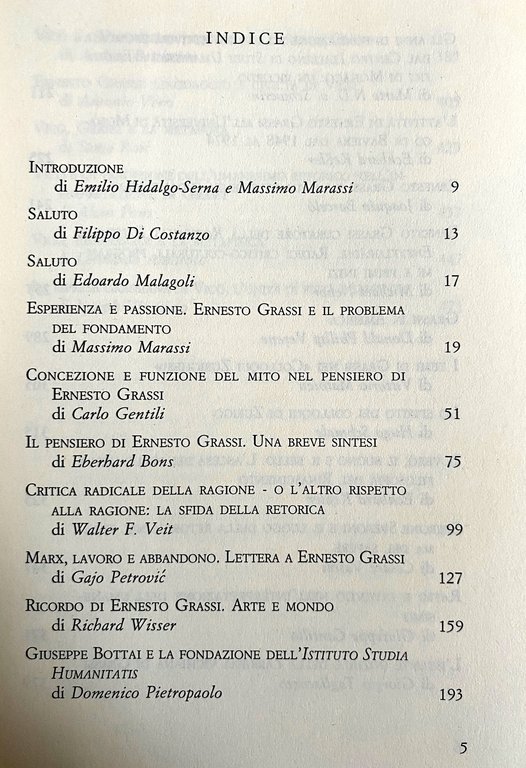 STUDI IN MEMORIA DI ERNESTO GRASSI (VOLUMI 1-2). Convegno internazionale, … | Immagine Gallery 9