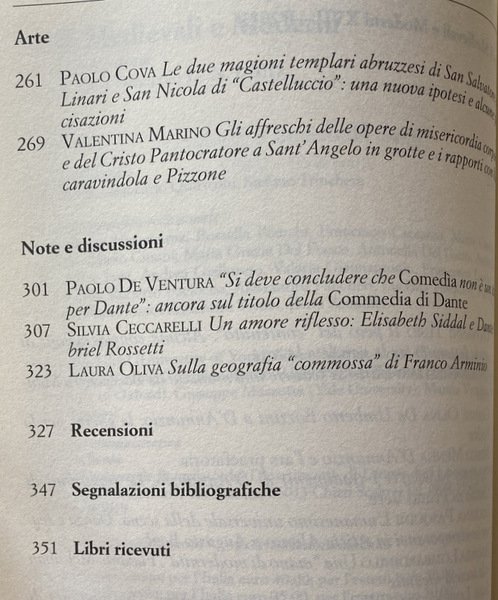 STUDI MEDIEVALI E MODERNI. ARTE, LETTERATURA, STORIA, ANNO XVII, NUMERO1/2013