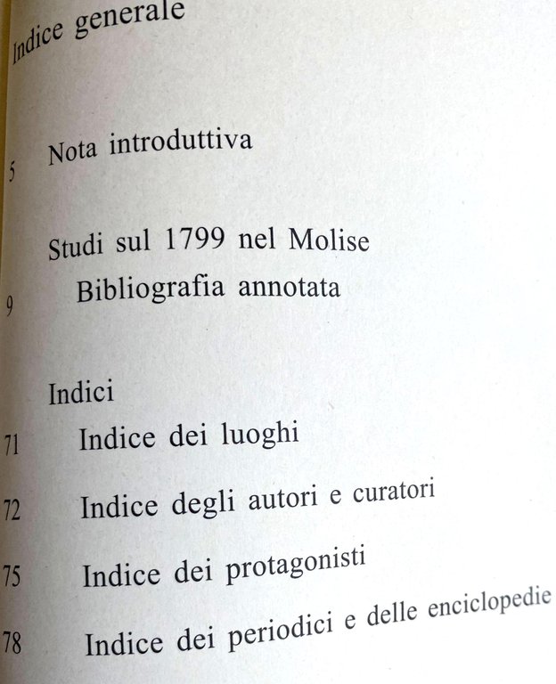 STUDI SUL 1799 NEL MOLISE: INDAGINE BIBLIOGRAFICA