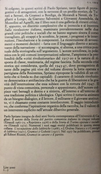 SULLA RIVOLUZIONE ITALIANA. SOCIALISTI E COMUNISTI NELLA STORIA D'ITALIA