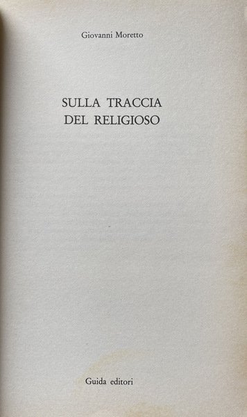 SULLA TRACCIA DEL RELIGIOSO