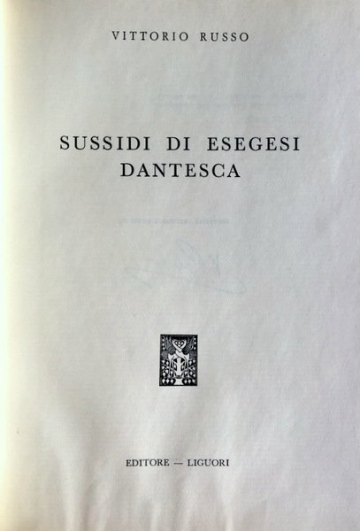 SUSSIDI DI ESEGESI DANTESCA