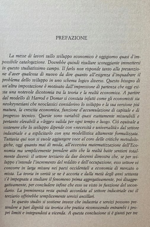 SVILUPPO ECONOMICO: LEGGE DI PRODUZIONE INDUSTRIALE O FORZA DI TERZIARIO? …
