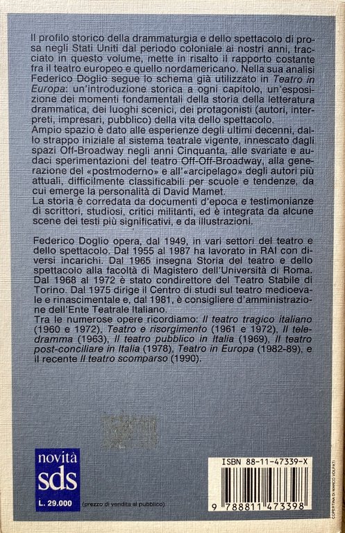 TEATRO AMERICANO. LO SPETTACOLO DI PROSA NEGLI STATI UNITI DAL …