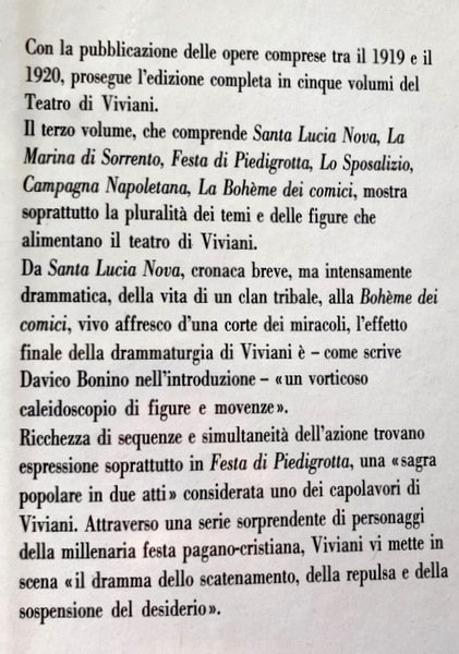 TEATRO. VOLUME 3 III. A CURA DI GUIDO DAVICO BONINO, …