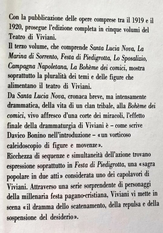 TEATRO. VOLUME 3 III. A CURA DI GUIDO DAVICO BONINO, …