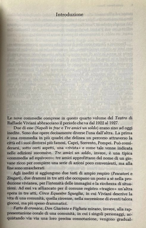 TEATRO. VOLUME 4 IV. (Circo equestre Sgueglia. Fatto di cronaca. …