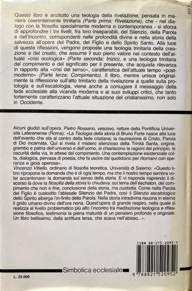 TEOLOGIA DELLA STORIA SAGGIO SULLA RIVELAZIONE, L'INIZIO E IL COMPIMENTO