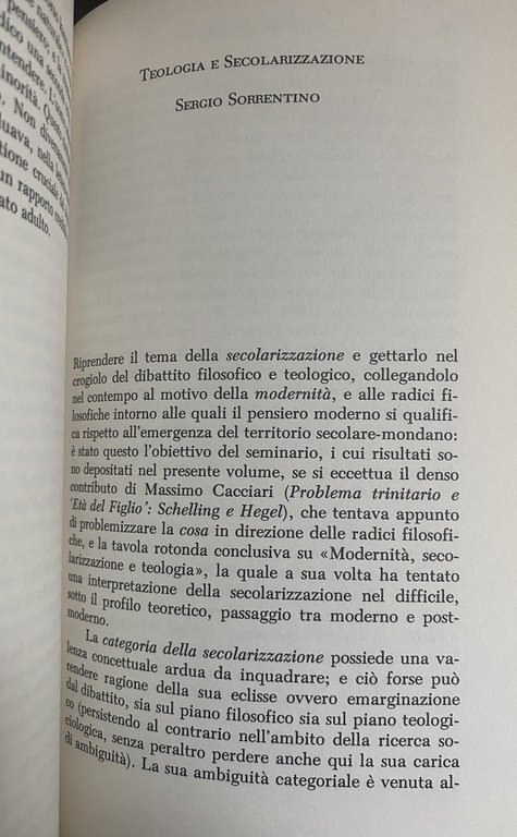 TEOLOGIA E SECOLARIZZAZIONE. ATTI DEL CONVEGNO 13 MARZO-1 APRILE 1987. … | Immagine Gallery 14