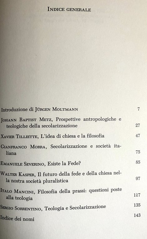 TEOLOGIA E SECOLARIZZAZIONE. ATTI DEL CONVEGNO 13 MARZO-1 APRILE 1987. … | Immagine Gallery 18