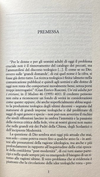 TEOLOGIA IN DIALOGO. PER CHI VUOLE SAPERNE DI PIÙ E …