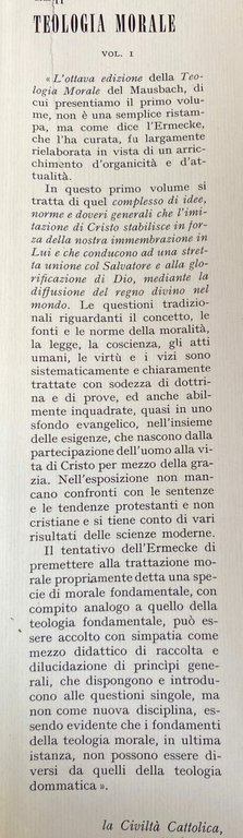 TEOLOGIA MORALE. VOLUMI 1-2-3. I doveri generali dell'imitazione di Cristo …