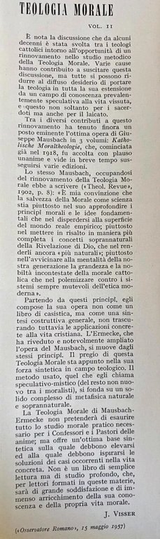 TEOLOGIA MORALE. VOLUMI 1-2-3. I doveri generali dell'imitazione di Cristo …