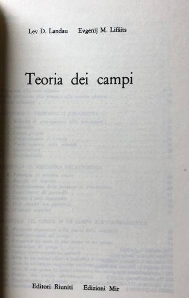 TEORIA DEI CAMPI. FISICA TEORICA VOLUME 2