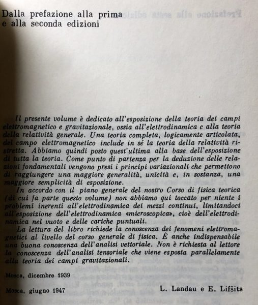 TEORIA DEI CAMPI. FISICA TEORICA VOLUME 2