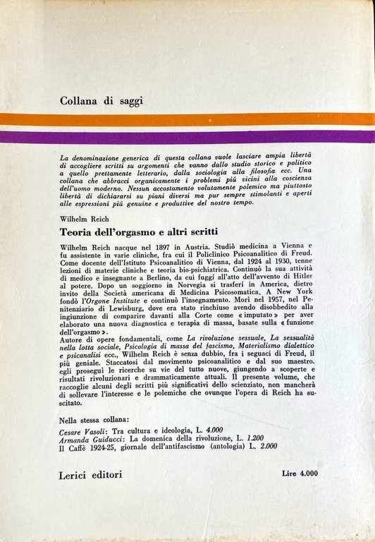 TEORIA DELL'ORGASMO E ALTRI SCRITTI