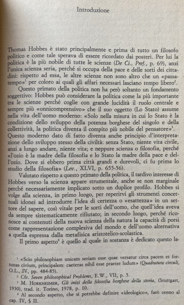 TEORIA DELLA SCIENZA E FORMA DELLA POLITICA IN THOMAS HOBBES