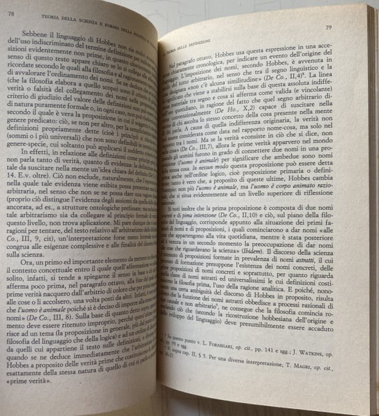 TEORIA DELLA SCIENZA E FORMA DELLA POLITICA IN THOMAS HOBBES