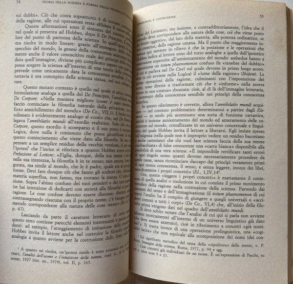 TEORIA DELLA SCIENZA E FORMA DELLA POLITICA IN THOMAS HOBBES