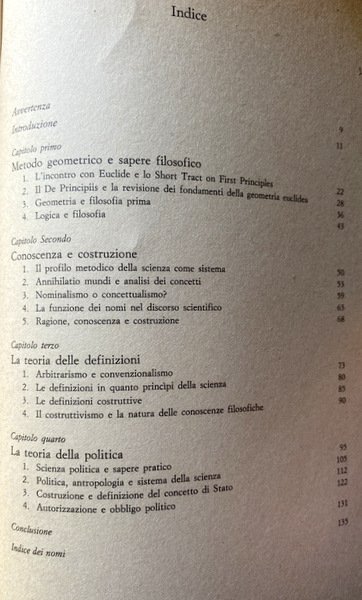 TEORIA DELLA SCIENZA E FORMA DELLA POLITICA IN THOMAS HOBBES