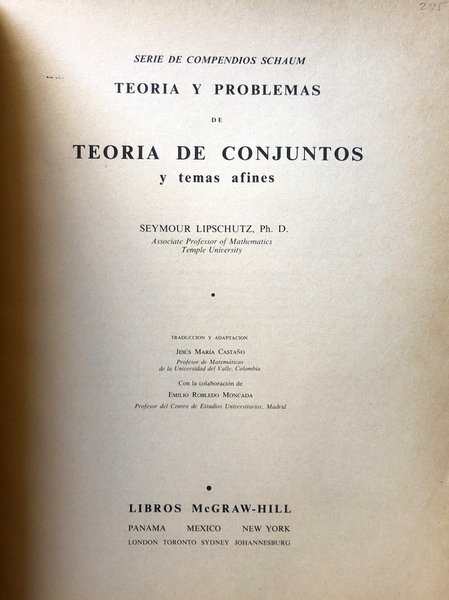 TEORÍA Y PROBLEMAS. TEORIA DE CONJUNTOS Y TEMAS AFINES. 530 …