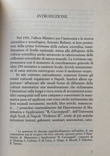 TESTIMONIANZE MATEMATICHE A NAPOLI. A CURA DI LUCIANO CARBONE, FRANCO …