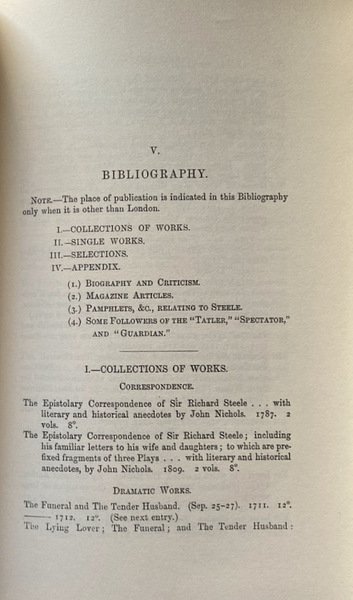 THE LIFE OF RICHARD STEELE IN TWO VOLUMES COMPLETE