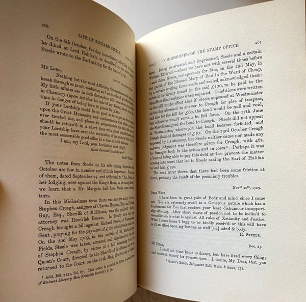 THE LIFE OF RICHARD STEELE IN TWO VOLUMES COMPLETE