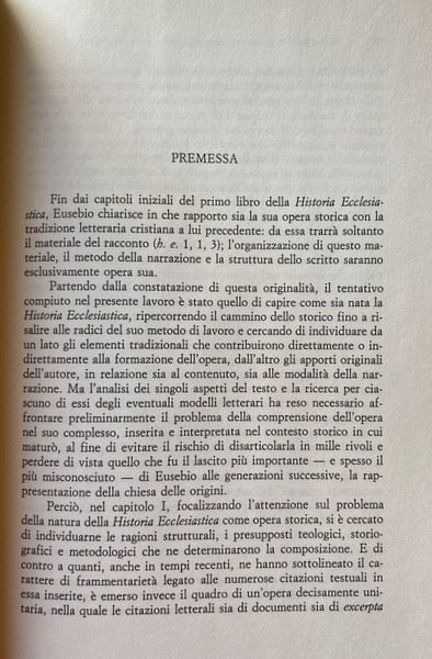 TRADIZIONE E INNOVAZIONE NELLA HISTORIA ECCLESIASTICA DI EUSEBIO DI CESAREA