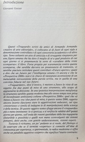 TRAGUARDI DELLE SCIENZE DELL'UOMO. SAGGI A RICORDO DI ARMANDO ARMANDO …