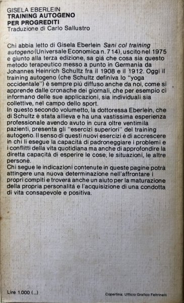 TRAINING AUTOGENO PER PROGREDITI. ESERCIZI DI GRADO SUPERIORE