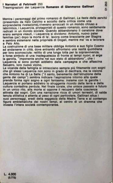 TRASMIGRAZIONI DEI LAQUERCIA. ROMANZO