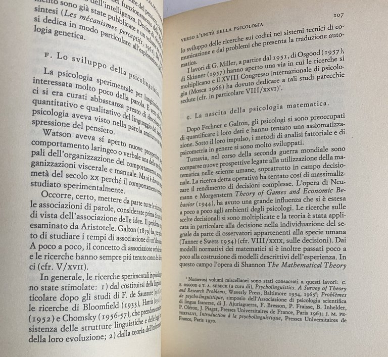 TRATTATO DI PSICOLOGIA SPERIMENTALE, STORIA E METODO. A CURA DI …