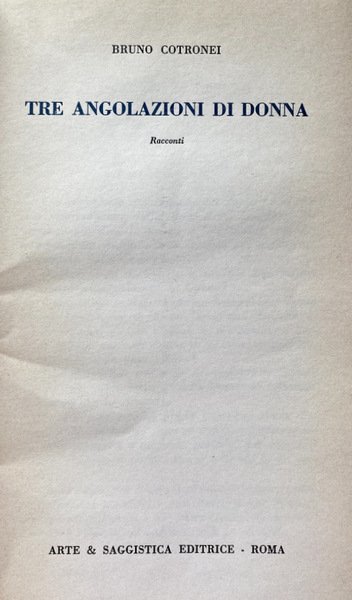 TRE ANGOLAZIONI DI DONNA