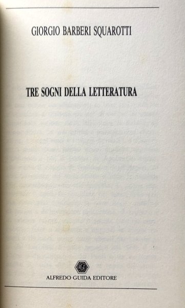 TRE SOGNI DELLA LETTERATURA; UNA STAGIONE FIAMMINGA