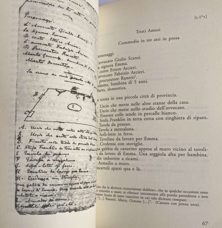 TRISTI AMORI. IL MANOSCRITTO ORIGINARIO
