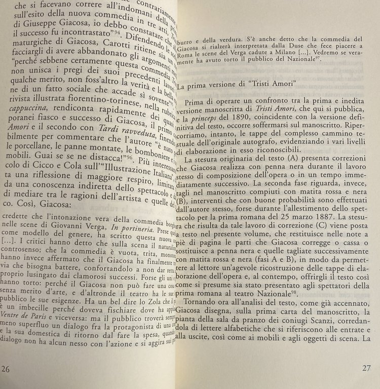 TRISTI AMORI. IL MANOSCRITTO ORIGINARIO