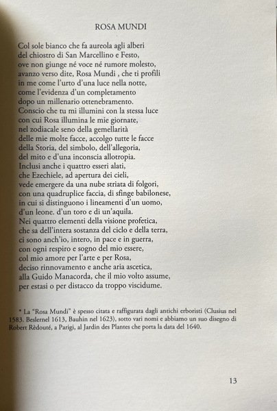 TRITTICO PER ROSA. POEMA.