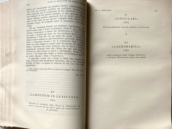 TUTTE LE ENCICLICHE DEI SOMMI PONTEFICI RACCOLTE E ANNOTATE DA …