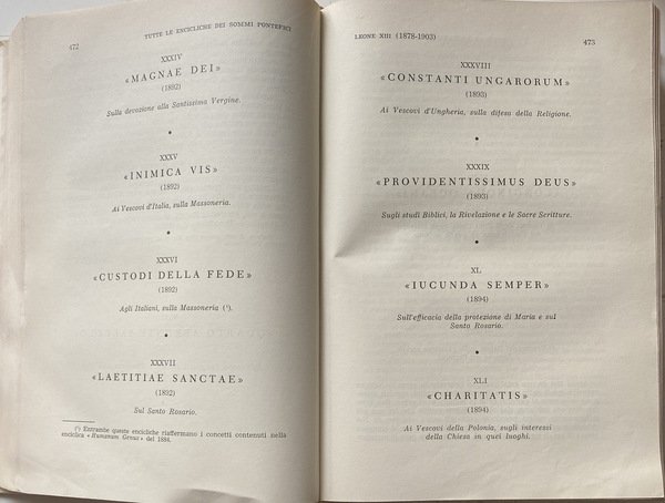 TUTTE LE ENCICLICHE DEI SOMMI PONTEFICI RACCOLTE E ANNOTATE DA …
