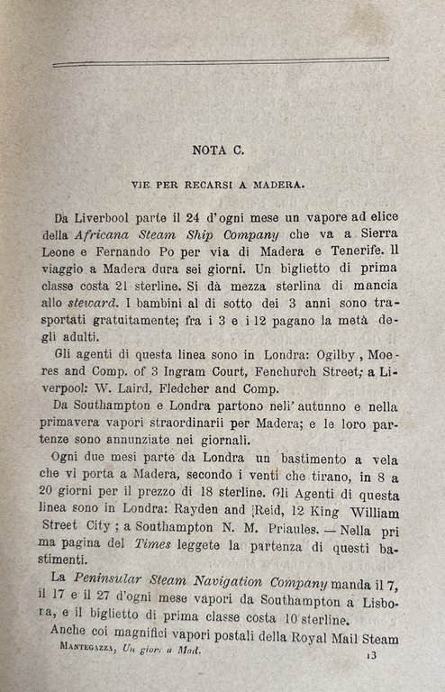 UN GIORNO A MADERA. UNA PAGINA DELL'IGIENE D'AMORE