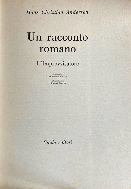 UN RACCONTO ROMANO. L'IMPROVVISATORE
