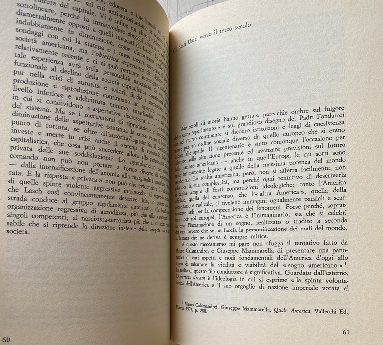 UNA SOCIOLOGIA SENZA SOCIETÀ. RIFLESSIONI SULL'AMERICA