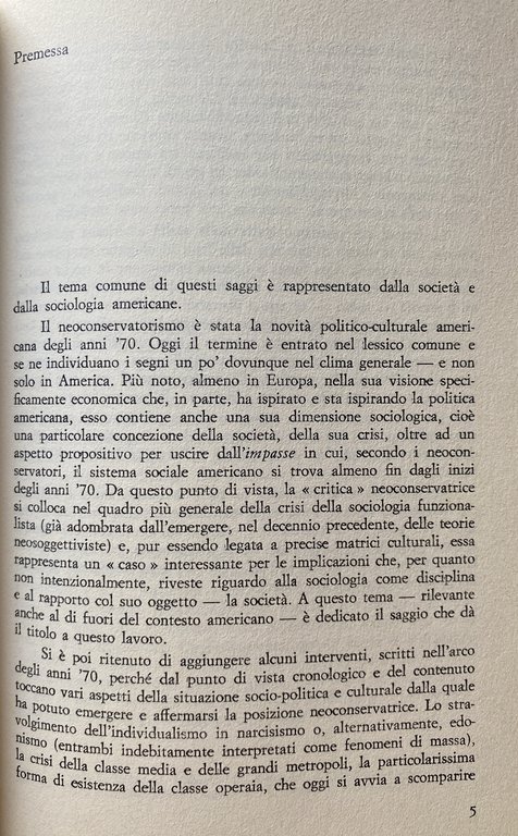 UNA SOCIOLOGIA SENZA SOCIETÀ. RIFLESSIONI SULL'AMERICA