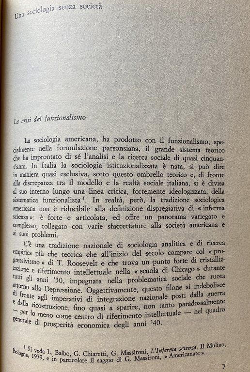 UNA SOCIOLOGIA SENZA SOCIETÀ. RIFLESSIONI SULL'AMERICA